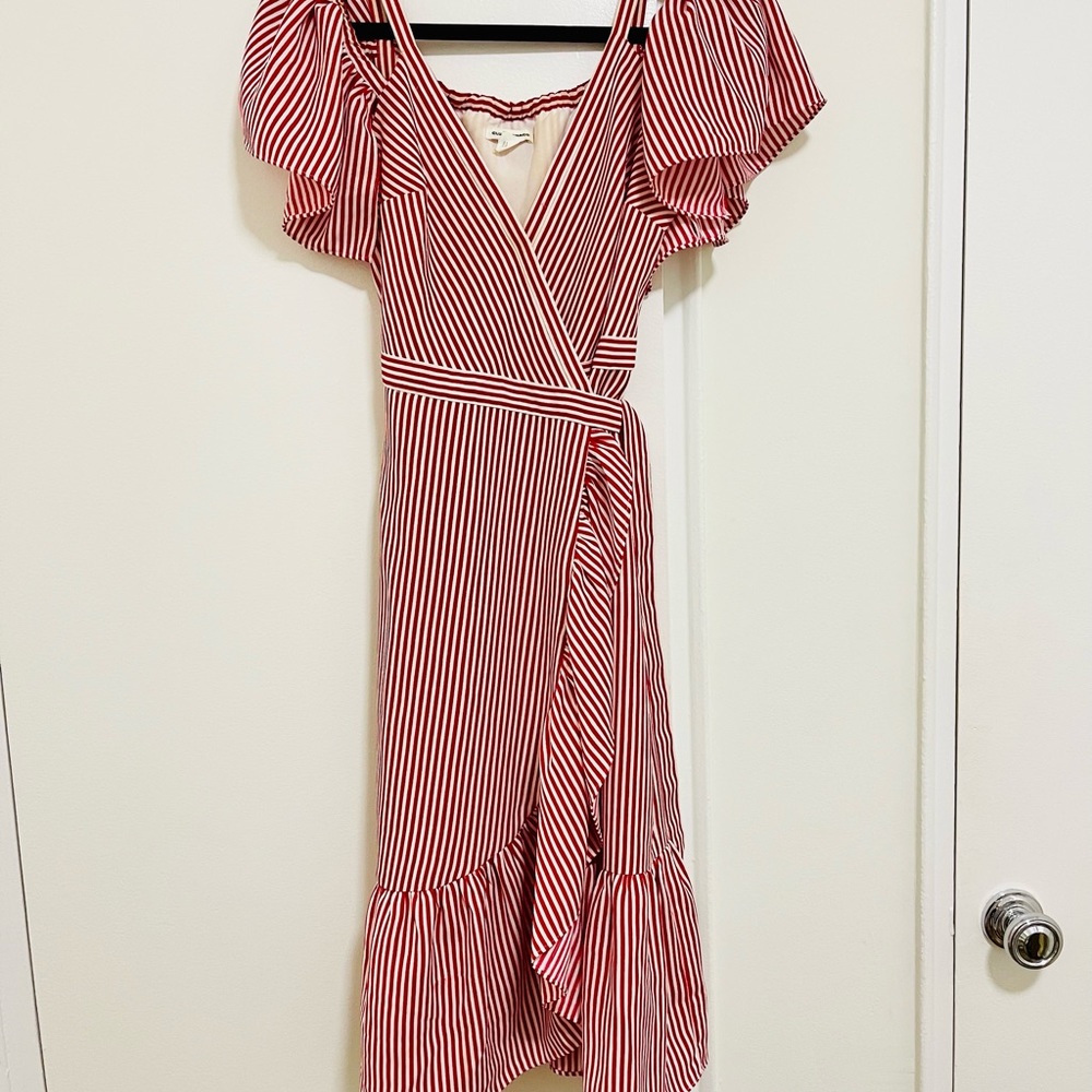 Red and White Stripped Club Monaco Dress